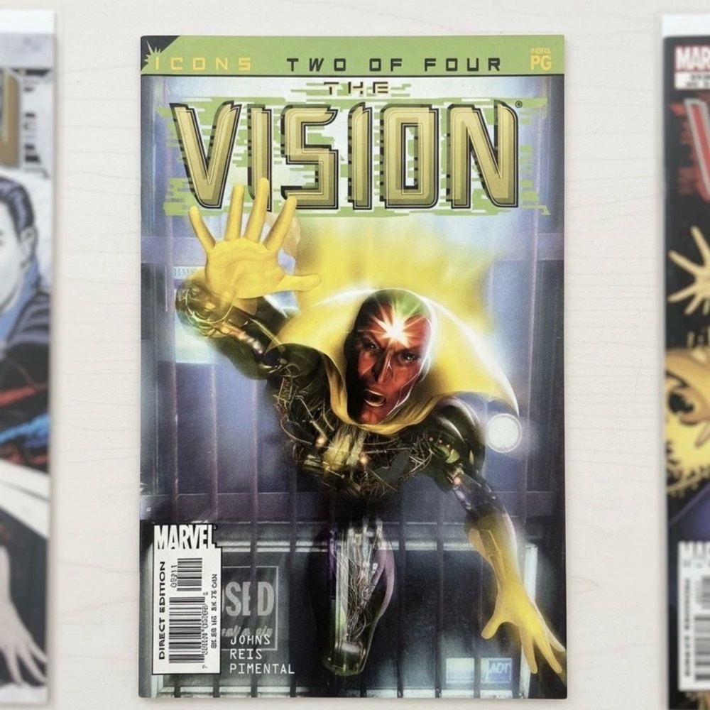 Marvel  comics The Vision Comic Cover - Yellow & Green Accents